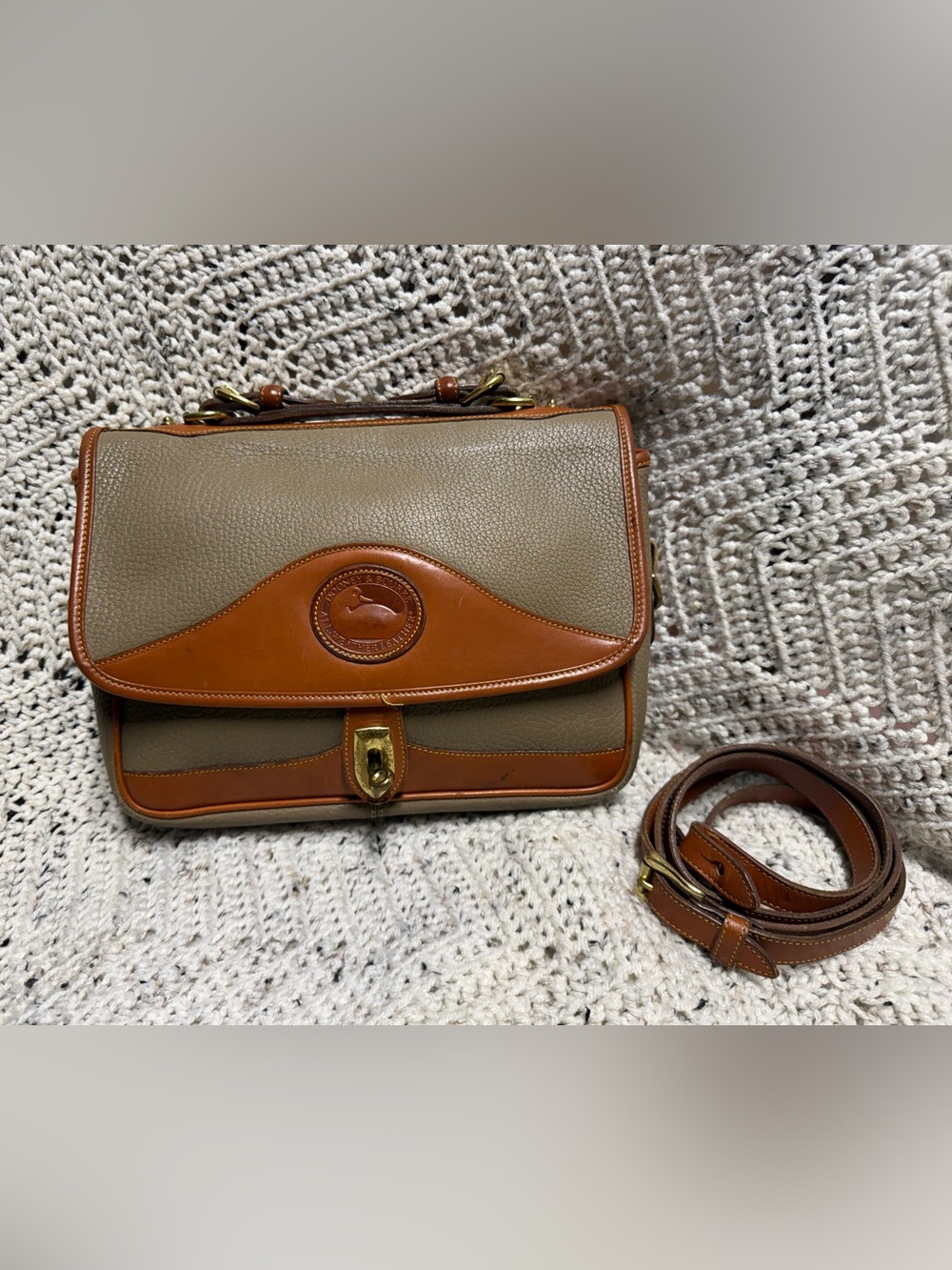 Vintage Dooney & Bourke Taupe Carrier